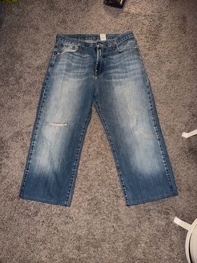 Lucky brand Blue Washed Straight-Leg Jeans